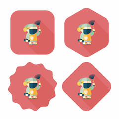 Chinese New Year flat icon with long shadow,eps10, When the Chin