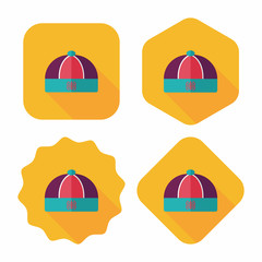 Fototapeta premium Chinese hat flat icon with long shadow,eps10