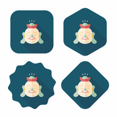 Chinese New Year flat icon with long shadow,eps10, Maitreya mean