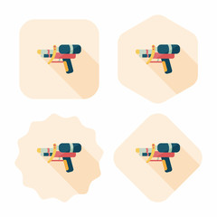 Water Gun flat icon with long shadow,eps10