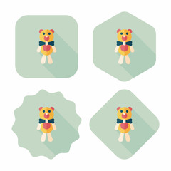 teddy bear flat icon with long shadow,eps10