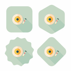 Darts target flat icon with long shadow,eps10