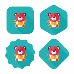 Obraz premium teddy bear flat icon with long shadow,eps 10