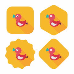 Duck toy flat icon with long shadow,eps 10