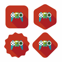 Game controller flat icon with long shadow,eps10