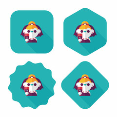 wedding bride flat icon with long shadow,eps10
