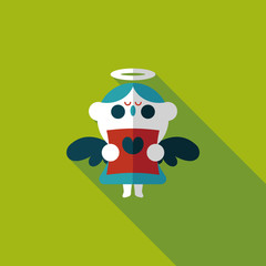 Wedding angel choir flat icon with long shadow,eps10