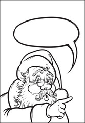 Obraz na płótnie Canvas Coloring Book of Santa Claus pointing