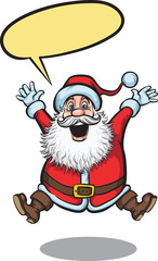 Santa Claus jumping happy