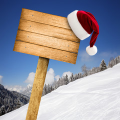 Holzschild zu Weihnachten