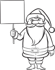 Coloring Book Canta Claus with blank placard