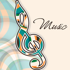 Colorful g-clef for musical background.