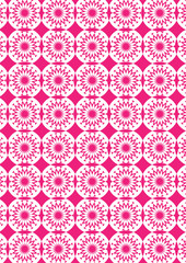 Abstract Kaleidoscopic Repeat Pattern in Red