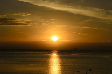 sunrise moring on the beach