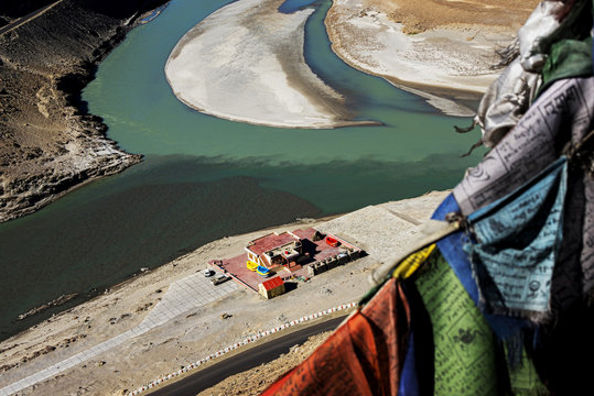 Sangam Indus and Zanskar Rivers meeting in Leh Ladakh