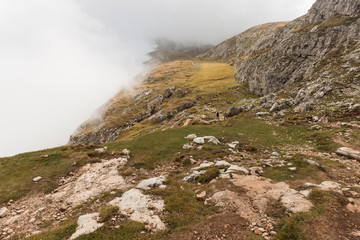 Fototapeta na wymiar cloud inversion in Tyrolian Alps