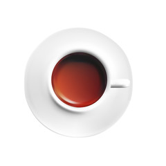 White porcelain Cup of black coffee