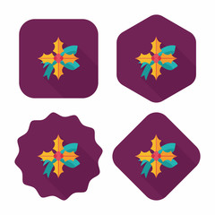 poinsettia flat icon with long shadow, eps10