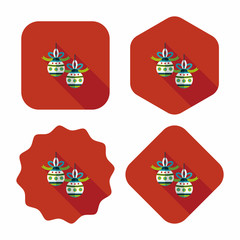 Christmas ball flat icon with long shadow,eps10