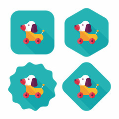 toy dog flat icon with long shadow,eps 10