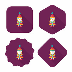 Fototapeta premium Christmas boy flat icon with long shadow,eps10
