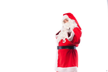 santa claus with on white, with copy space