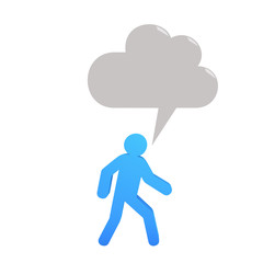 Human with blank speech bubbles