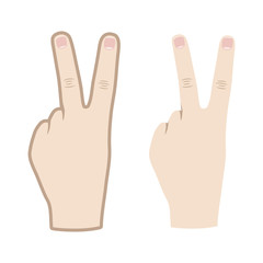 Victory Hand Gesture Back Hand Vector
