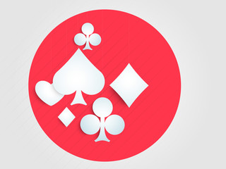 Ace playing card symbols in a circle.