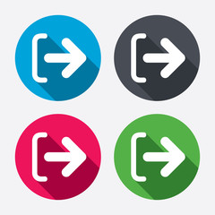 Logout sign icon. Log out symbol. Arrow.