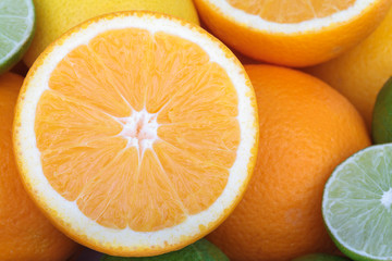 Mix of fresh citrus fruits