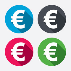 Euro sign icon. EUR currency symbol. - obrazy, fototapety, plakaty