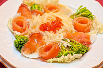 Salad with salmon