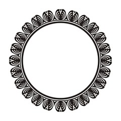decorative round frame with ornament