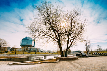 Obraz premium Building Of National Library Of Belarus In Minsk