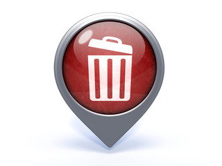 trash can circular icon on white background