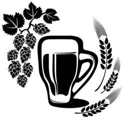 beer glass with wheat ear