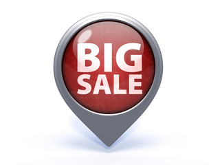 Big sale circular icon on white background