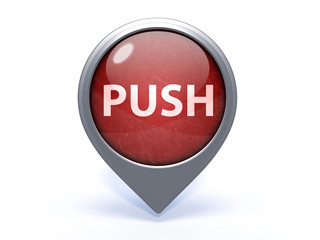 push circular icon on white background