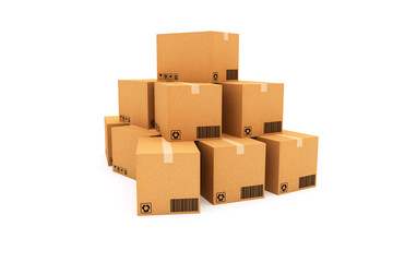 Cardboard boxes.