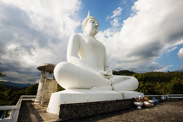 Big White Buddha statue in Thailand