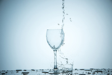 glass being filled with water