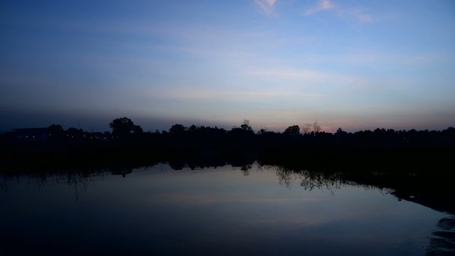 Time lapse of sunrise at Bang Pra reservoir, Chonburi, Thailand