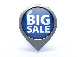 Big sale circular icon on white background