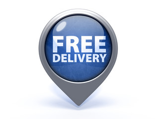 Free delivery circular icon on white background