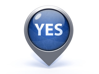 yes circular icon on white background