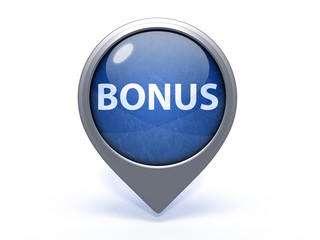 bonus circular icon on white background