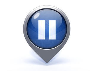 pause circular icon on white background