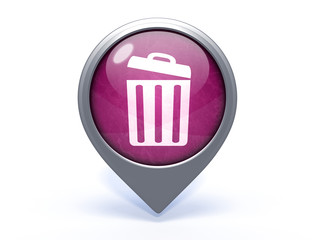 trash can circular icon on white background