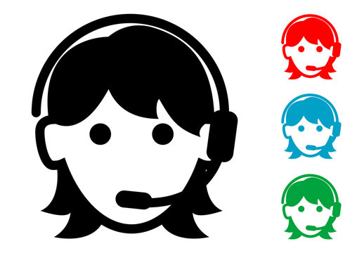 Pictograma icono teleoperadora con varios colores